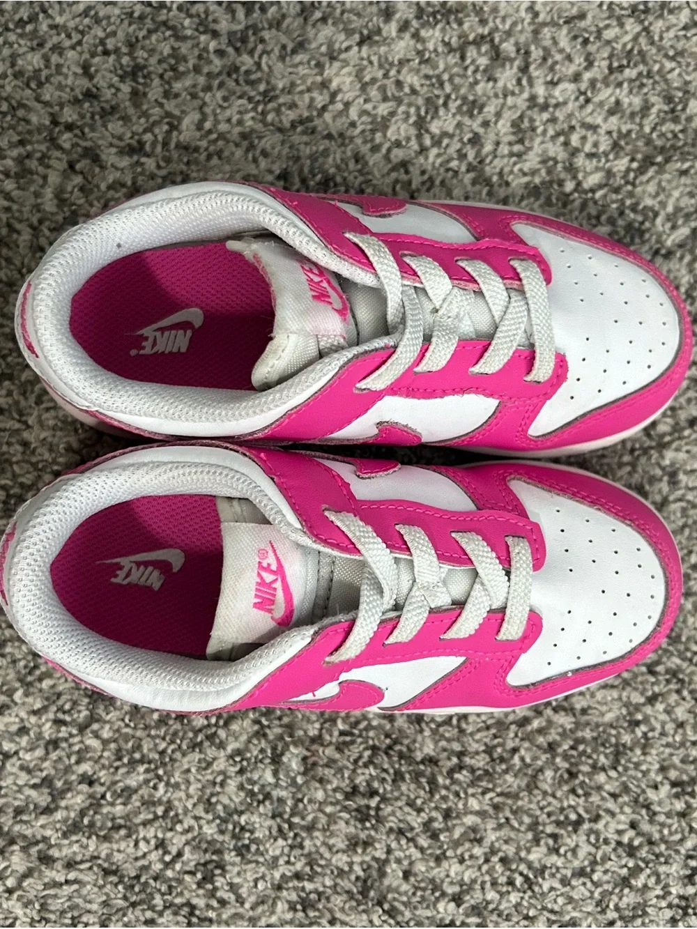 Nike Kids Hot Pink and White Low-Top Sneakers